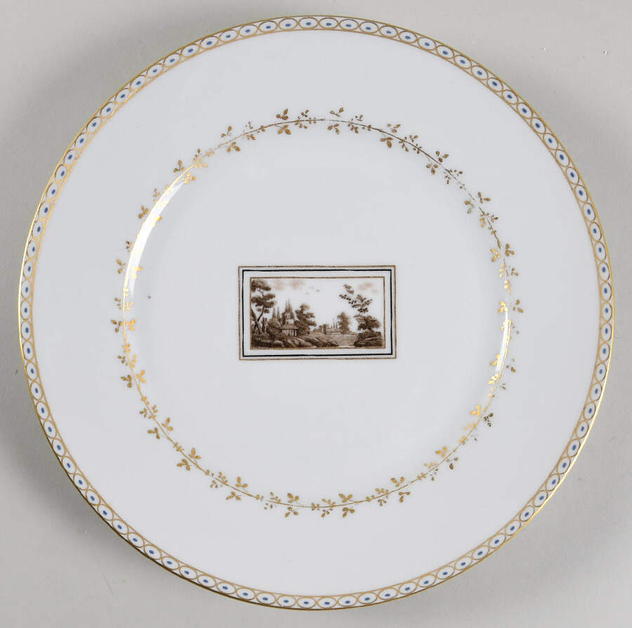Fiesole (Italian Scene) Dinner Plate by Ginori 1735-1