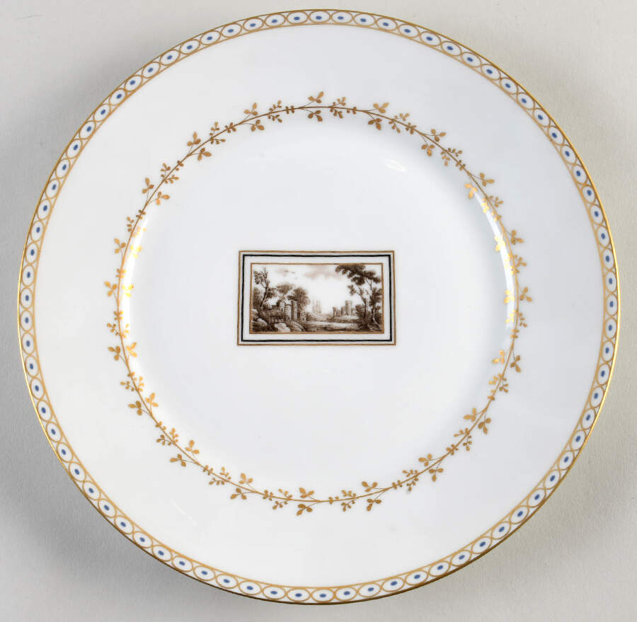 Fiesole (Italian Scene) Luncheon Plate by Ginori 1735-1