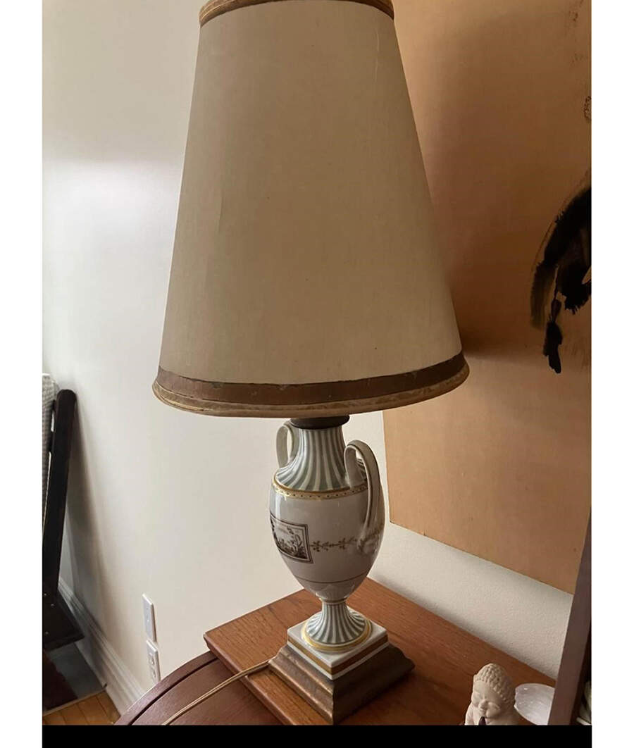 Fiesole (Italian Scene) 27" Electric Lamp & Shade by Ginori 1735-1