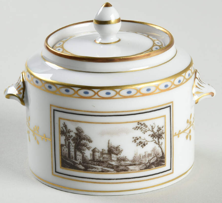 Fiesole (Italian Scene) Mini Sugar Bowl & Lid by Ginori 1735-1