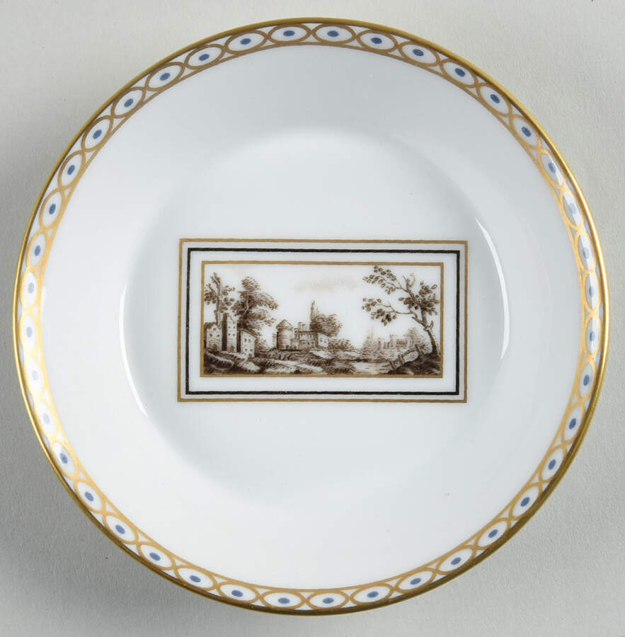 Fiesole (Italian Scene) Saucer for Flat Demitasse Cup by Ginori 1735-1