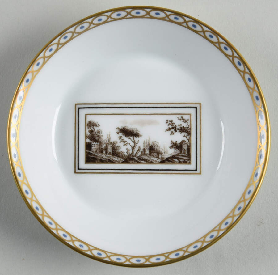 Fiesole (Italian Scene) Saucer for Flat Demitasse Cup by Ginori 1735-1