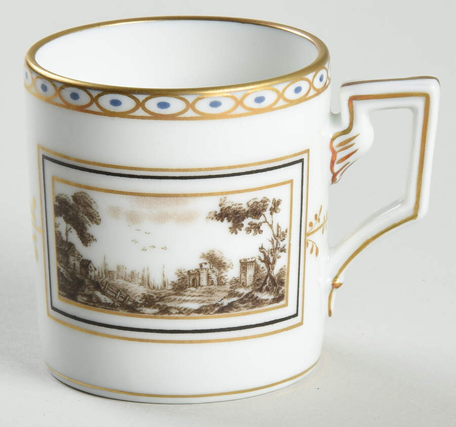 Fiesole (Italian Scene) Flat Demitasse Cup by Ginori 1735-1