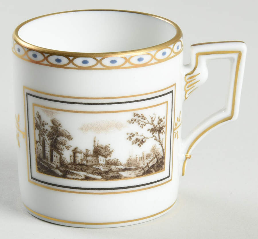 Fiesole (Italian Scene) Flat Demitasse Cup by Ginori 1735-1