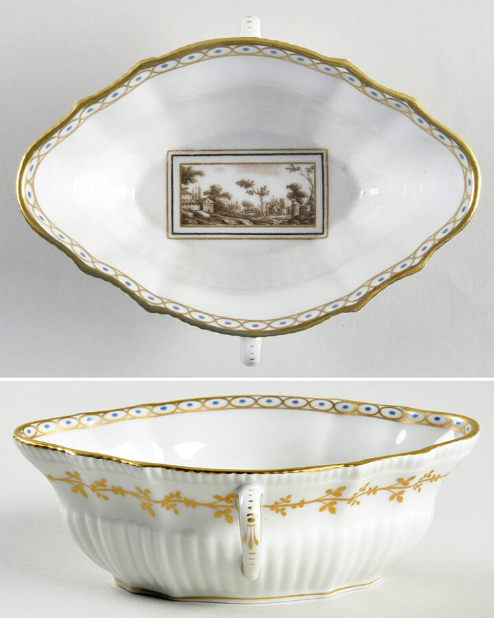 Fiesole (Italian Scene) Open Sauce Boat by Ginori 1735-1