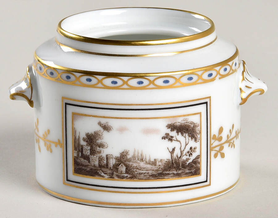 Fiesole (Italian Scene) Miniature Sugar Bowl-No Lid by Ginori 1735-1