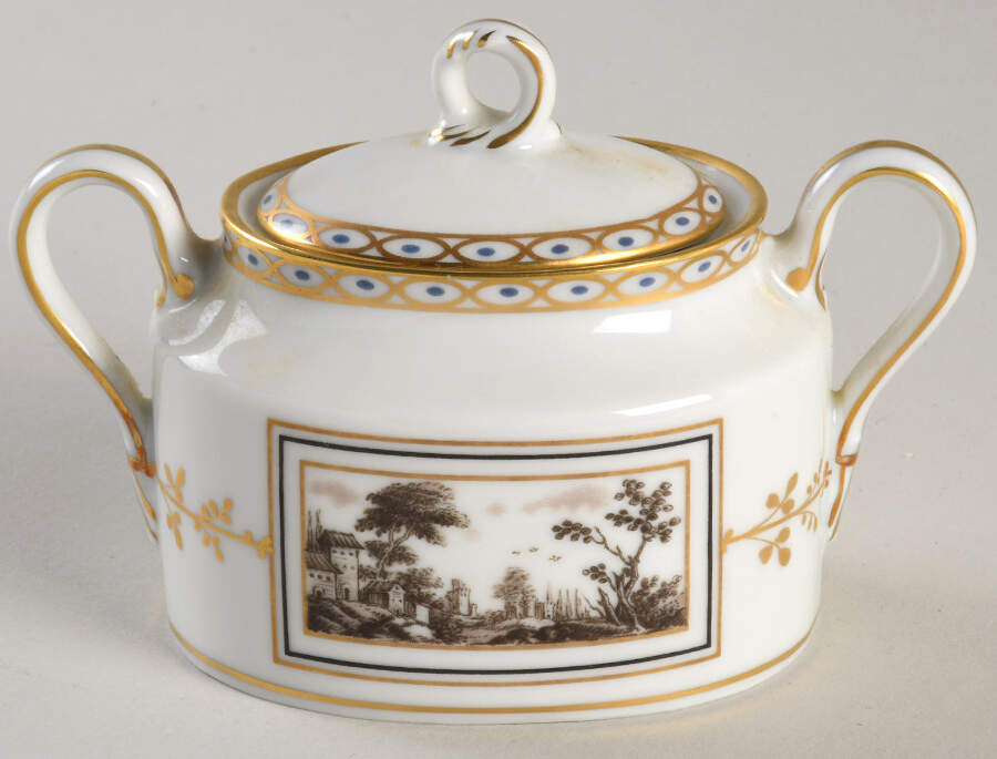 Fiesole (Italian Scene) Mini Sugar Bowl & Lid by Ginori 1735-1