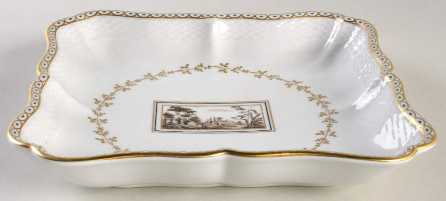 Fiesole (Italian Scene) 8" Square Tray by Ginori 1735-1
