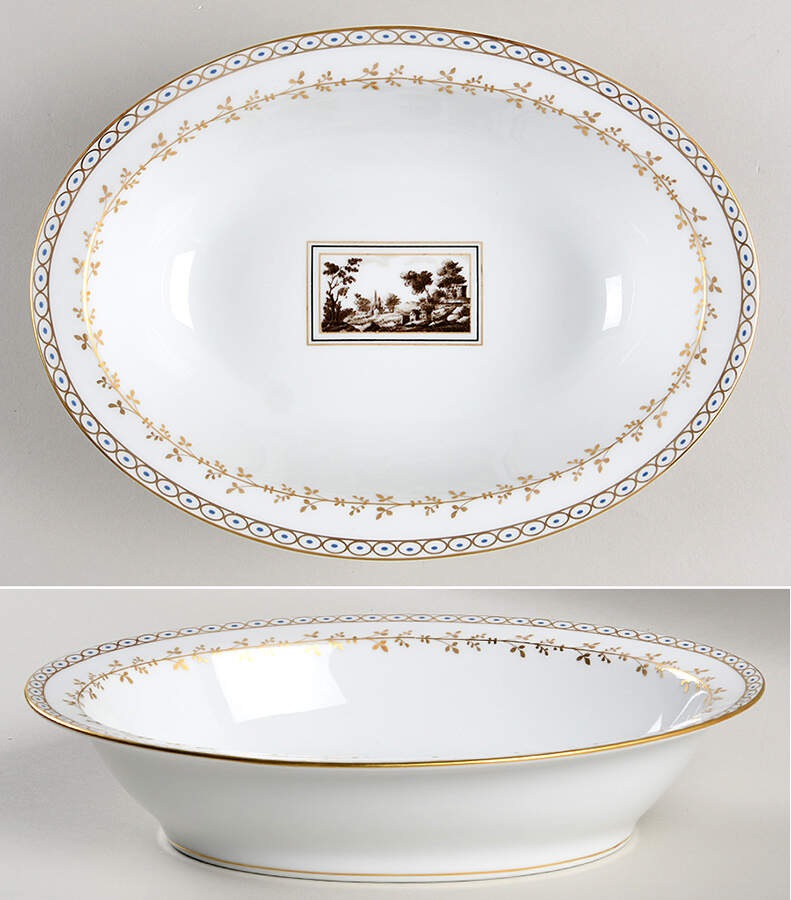 Fiesole (Italian Scene) 9" Oval Vegetable Bowl by Ginori 1735-1