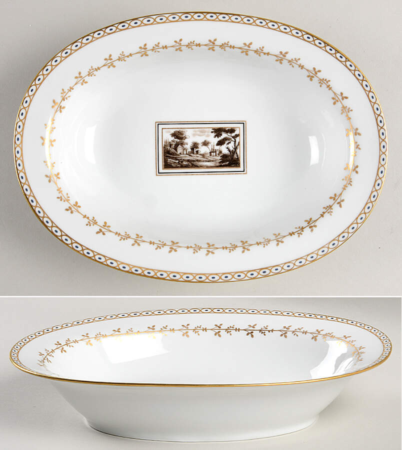 Fiesole (Italian Scene) 10" Oval Vegetable Bowl by Ginori 1735-1