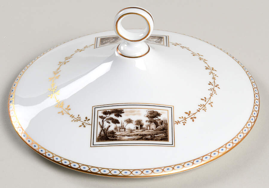 Fiesole (Italian Scene) Lid for Round Vegetable by Ginori 1735-1