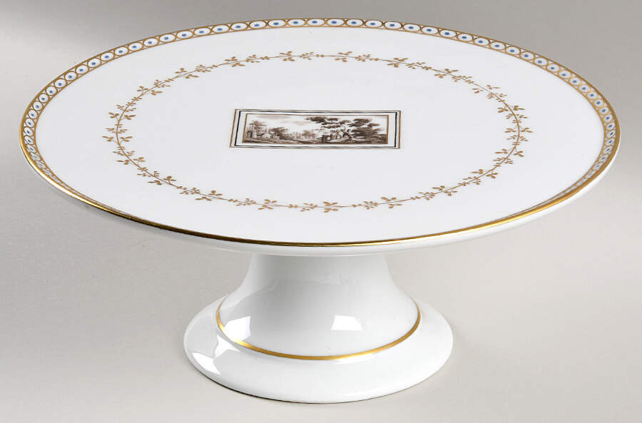 Fiesole (Italian Scene) 9" Pedestal Cake Stand by Ginori 1735-1