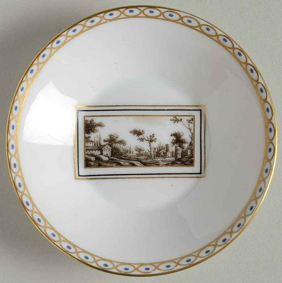 Fiesole (Italian Scene) Saucer for Flat Demitasse Cup by Ginori 1735-1