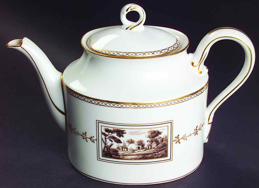 Fiesole (Italian Scene) Teapot & Lid by Ginori 1735-1