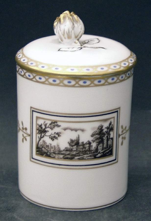 Fiesole (Italian Scene) 2" Round Box & Lid by Ginori 1735-1