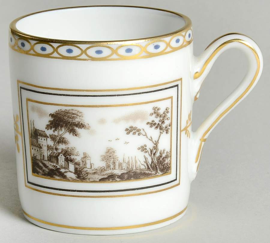 Fiesole (Italian Scene) Flat Demitasse Cup by Ginori 1735-1