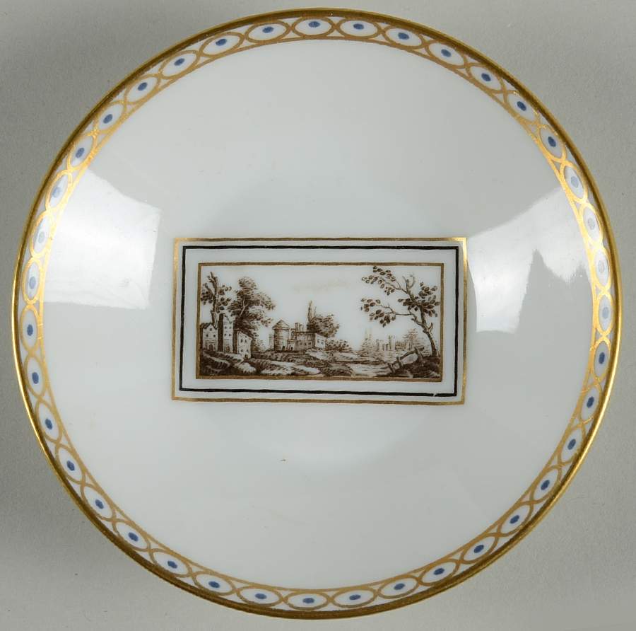 Fiesole (Italian Scene) Saucer for Flat Demitasse Cup by Ginori 1735-1