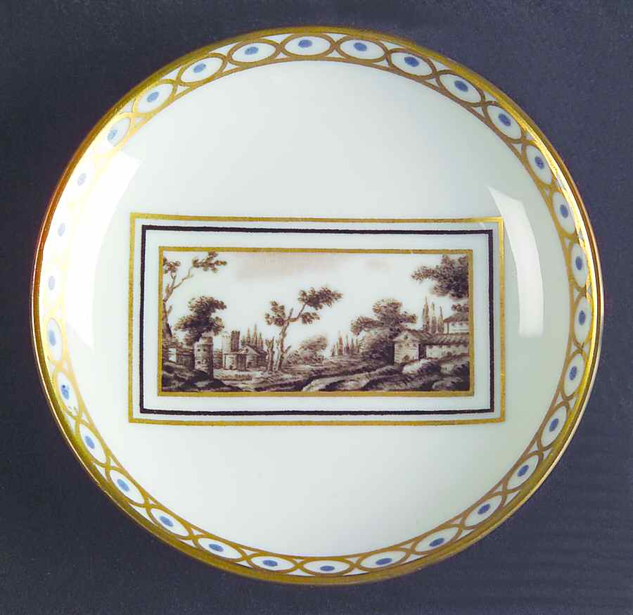 Fiesole (Italian Scene) Butter Pat by Ginori 1735-1