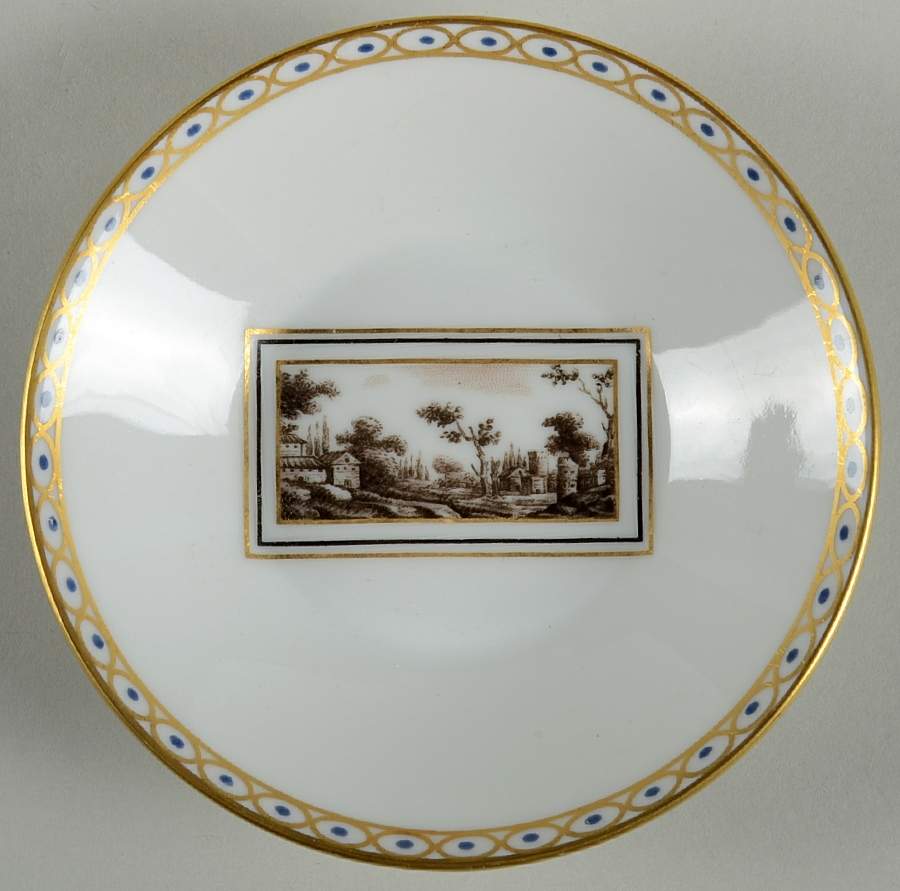 Fiesole (Italian Scene) Saucer for Flat Demitasse Cup by Ginori 1735-1