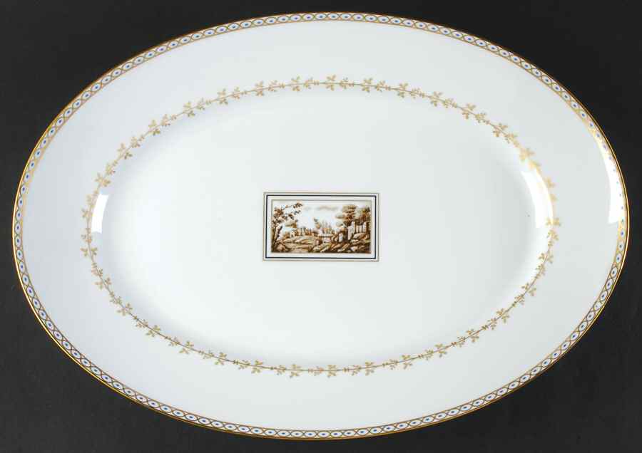 Fiesole (Italian Scene) 16" Oval Serving Platter by Ginori 1735-1