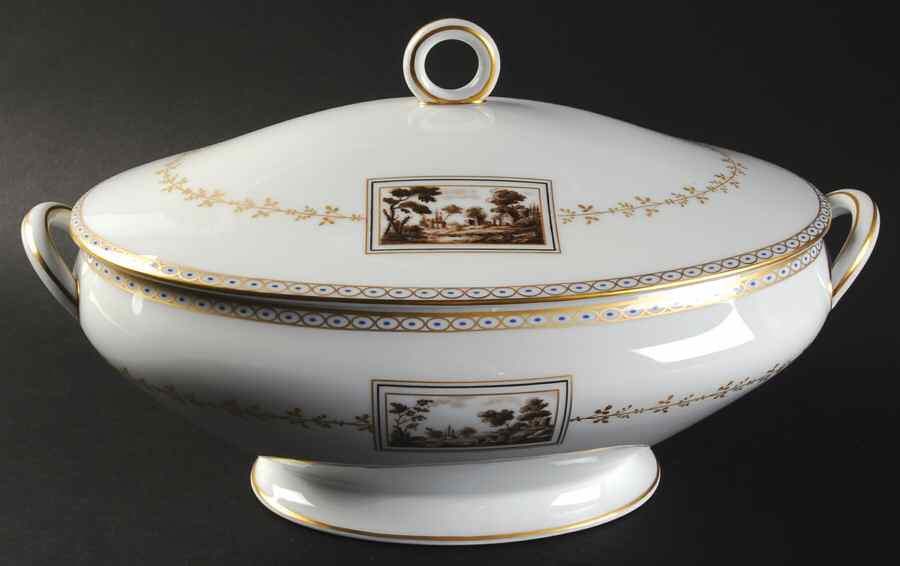Fiesole (Italian Scene) Oval Tureen & Lid by Ginori 1735-1