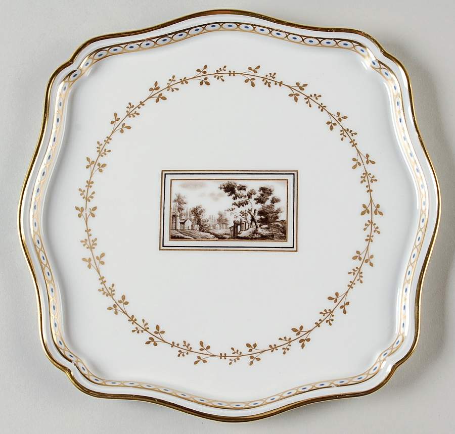 Fiesole (Italian Scene) 8" Square Tray by Ginori 1735-1