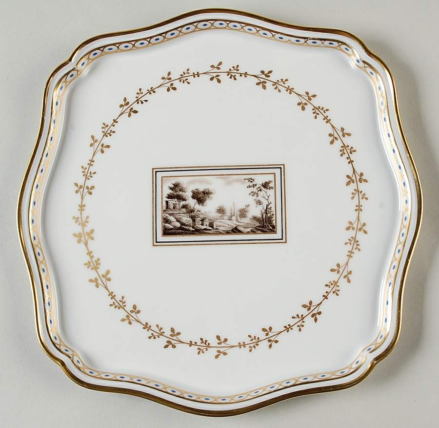 Fiesole (Italian Scene) 8" Square Tray by Ginori 1735-1