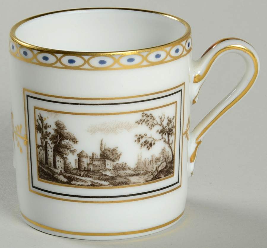 Fiesole (Italian Scene) Flat Demitasse Cup by Ginori 1735-1
