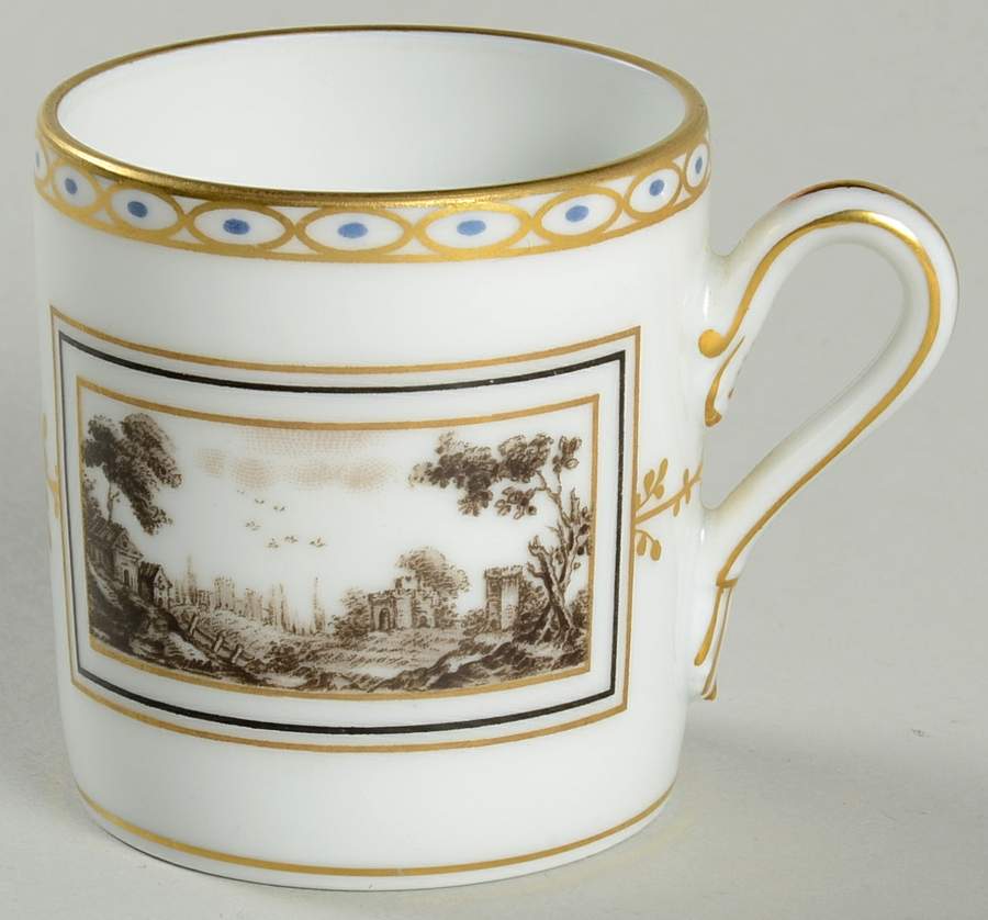 Fiesole (Italian Scene) Flat Demitasse Cup by Ginori 1735-1