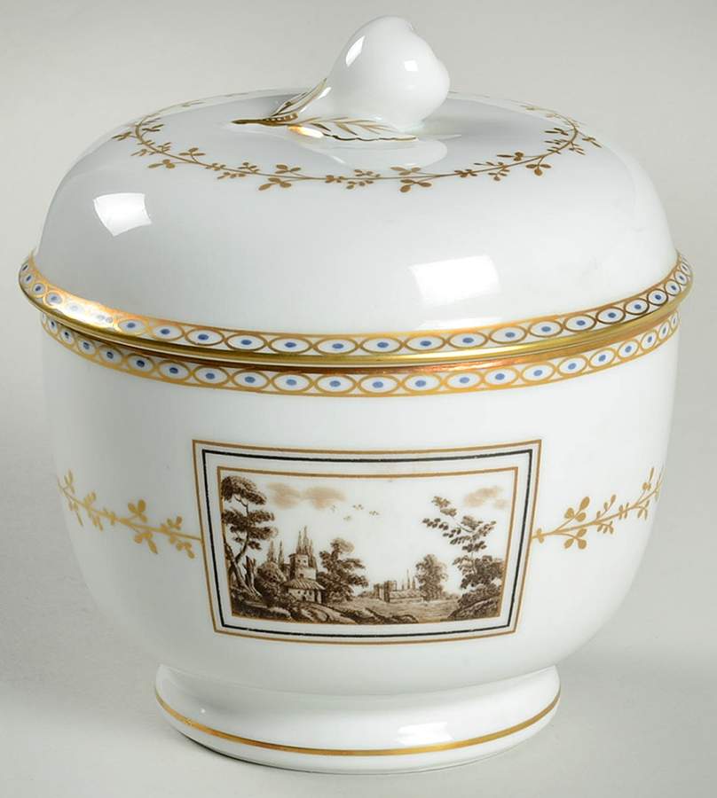 Fiesole (Italian Scene) Sugar Bowl & Lid by Ginori 1735-1