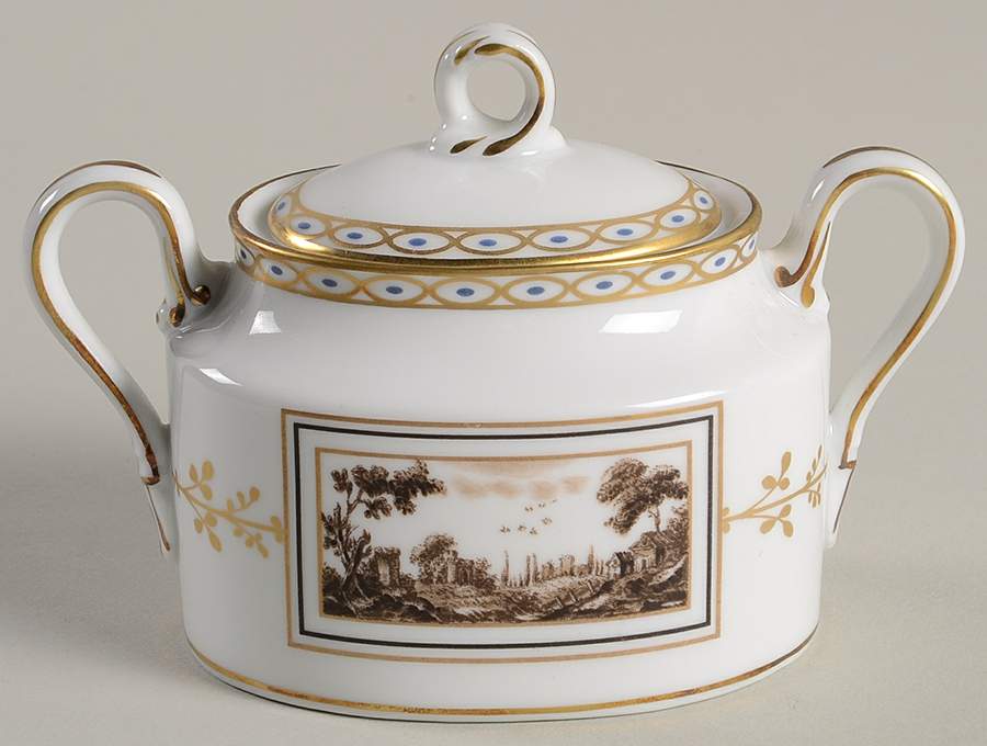 Fiesole (Italian Scene) Mini Sugar Bowl & Lid by Ginori 1735-1