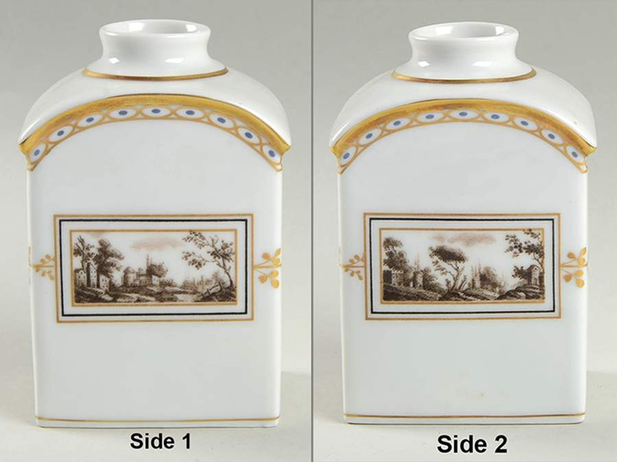 Fiesole (Italian Scene) Tea Caddy No Lid by Ginori 1735-1