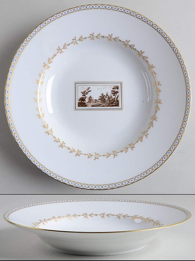 Fiesole (Italian Scene) Large Rim Soup Bowl by Ginori 1735-1