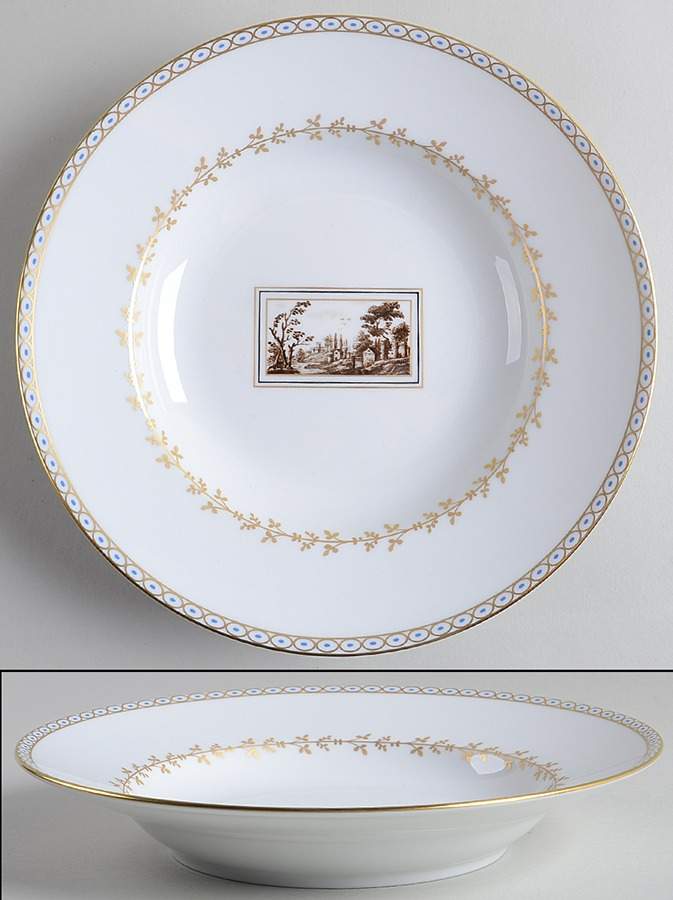 Fiesole (Italian Scene) Large Rim Soup Bowl by Ginori 1735-1