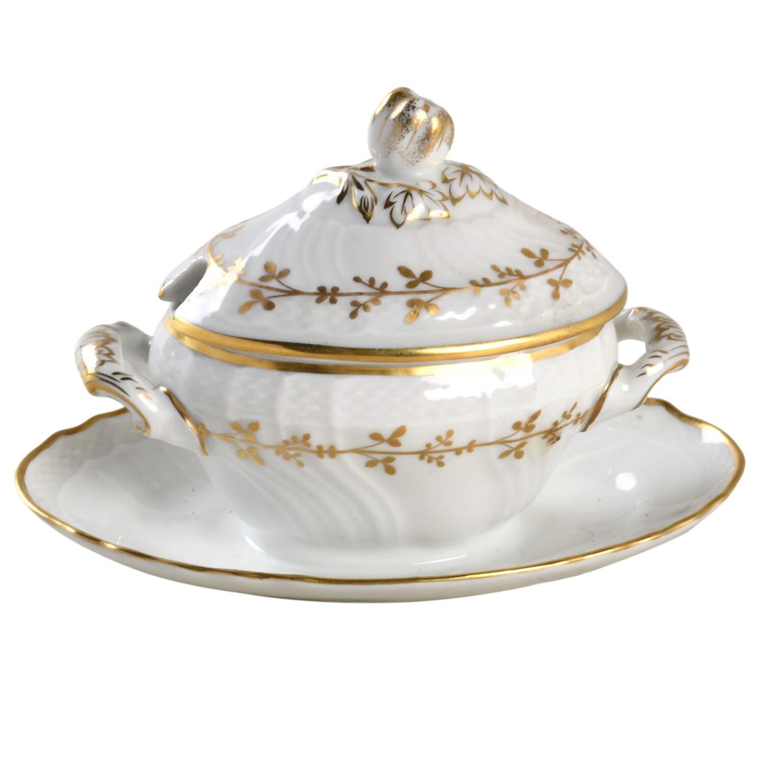 Firenze Mustard with Lid & Attached Underplate by Ginori 1735-1