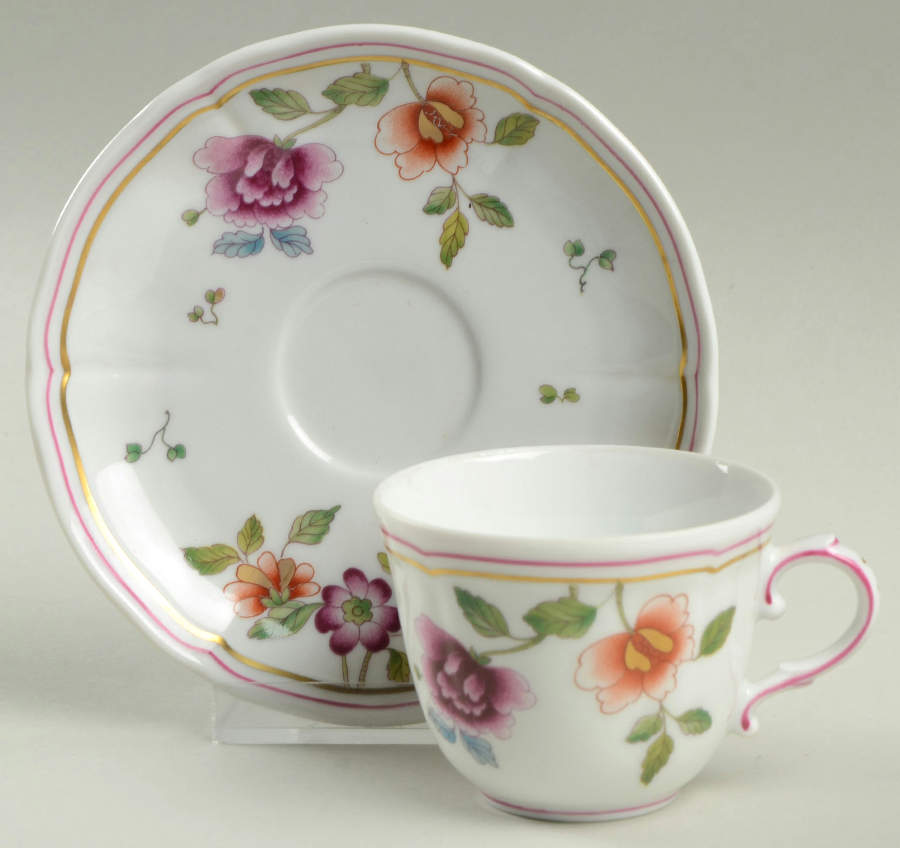 Granduca Coreana Flat Demitasse Cup & Saucer Set by Ginori 1735-1