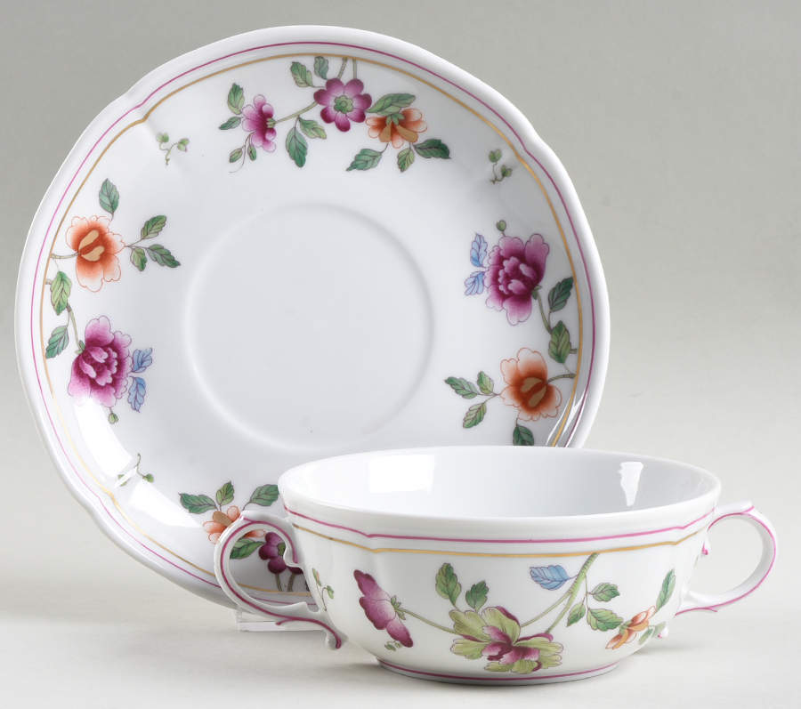 Granduca Coreana Flat Cream Soup Bowl & Saucer Set by Ginori 1735-1