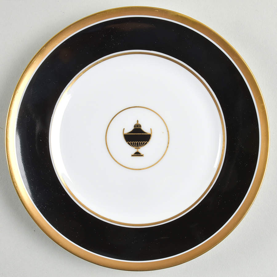Impero Black Bread & Butter Plate by Ginori 1735-1