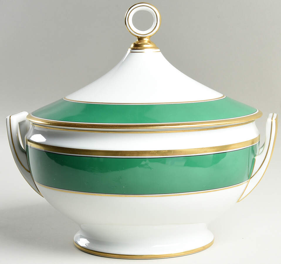 Impero Green Tureen &  Lid by Ginori 1735-1