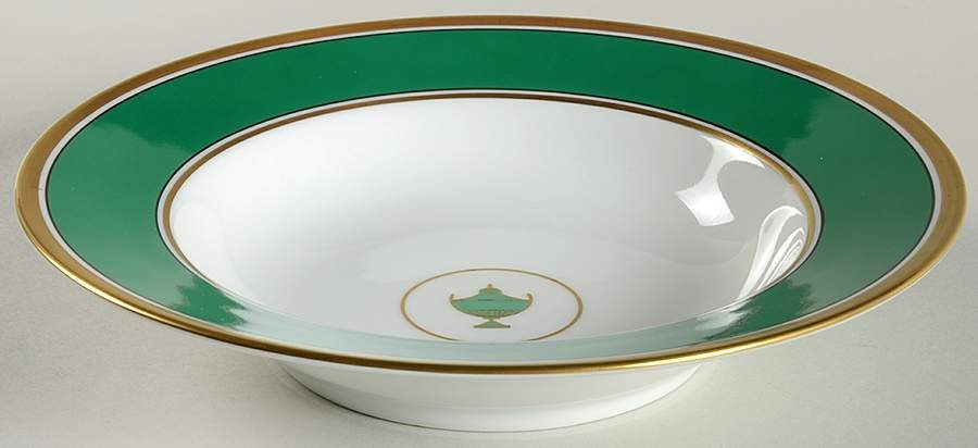 Impero Green Rim Soup Bowl by Ginori 1735-1