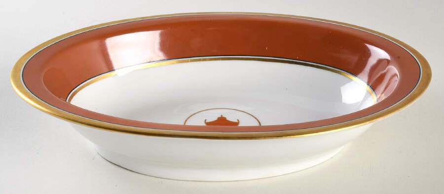 Impero Red 9" Oval Vegetable Bowl by Ginori 1735-1