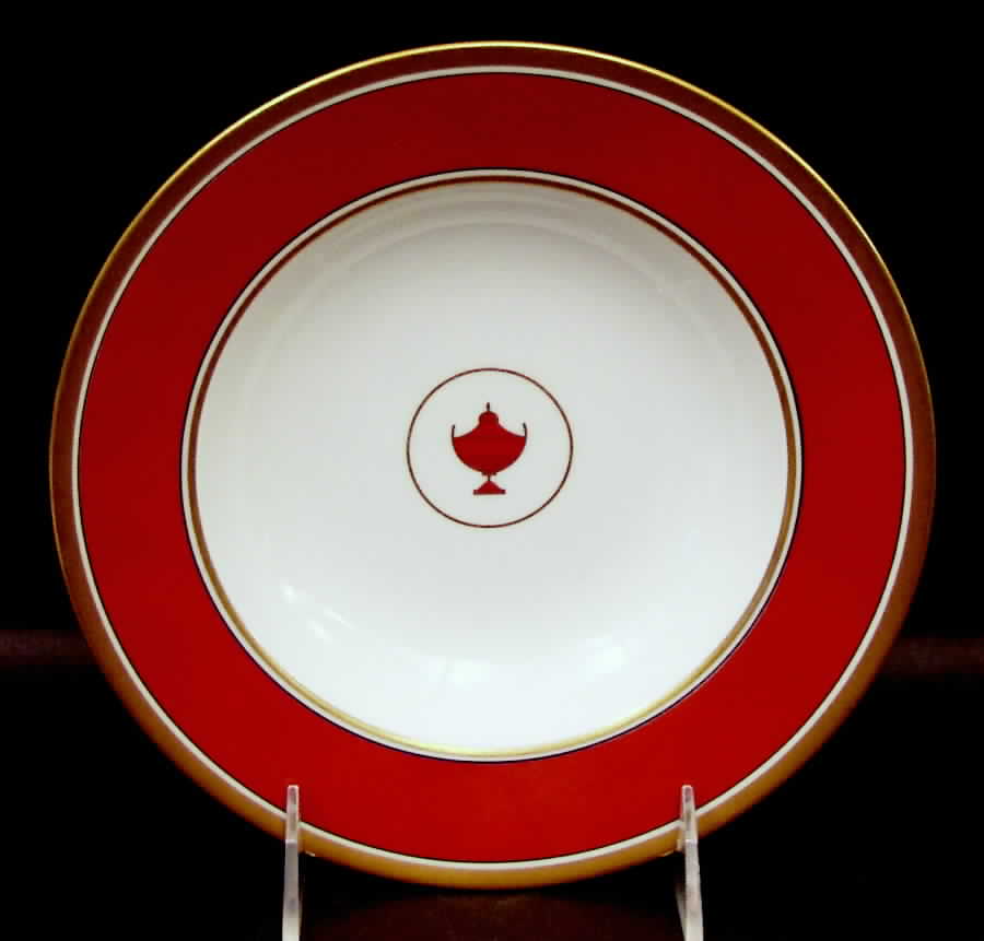 Impero Red Rim Soup Bowl by Ginori 1735-1