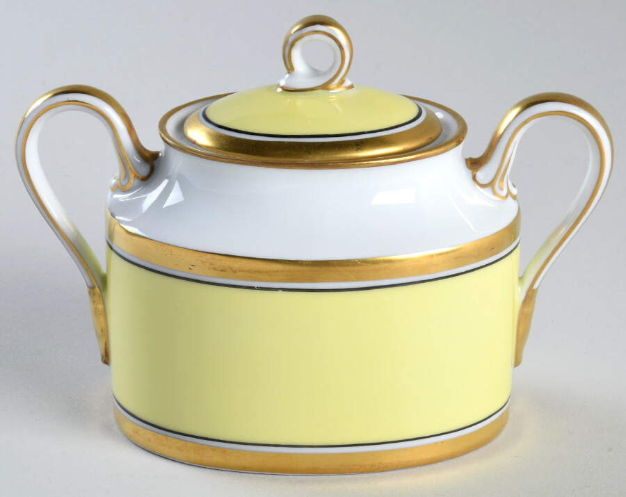 Impero Yellow Sugar Bowl & Lid by Ginori 1735-1