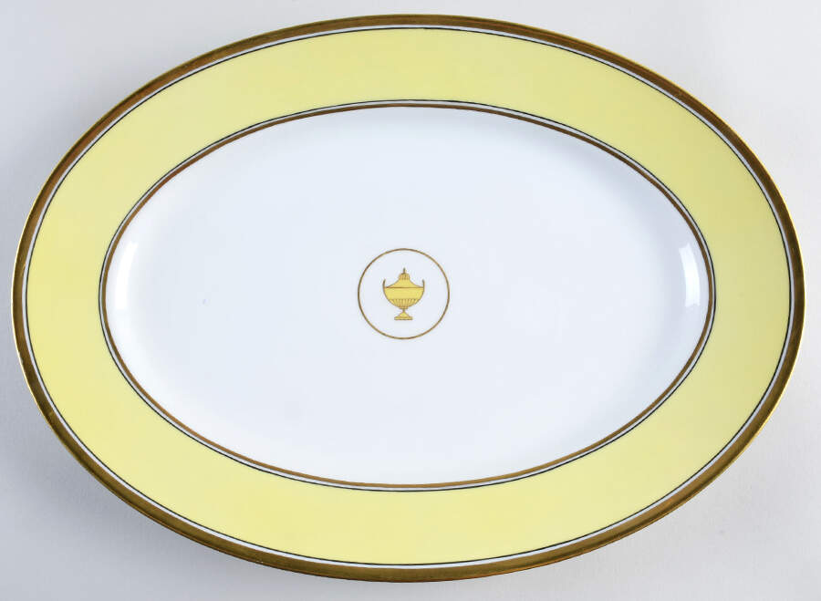 Impero Yellow 16" Oval Serving Platter by Ginori 1735-1