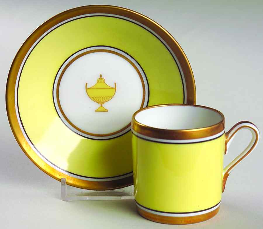 Impero Yellow Flat Demitasse Cup & Saucer Set by Ginori 1735-1