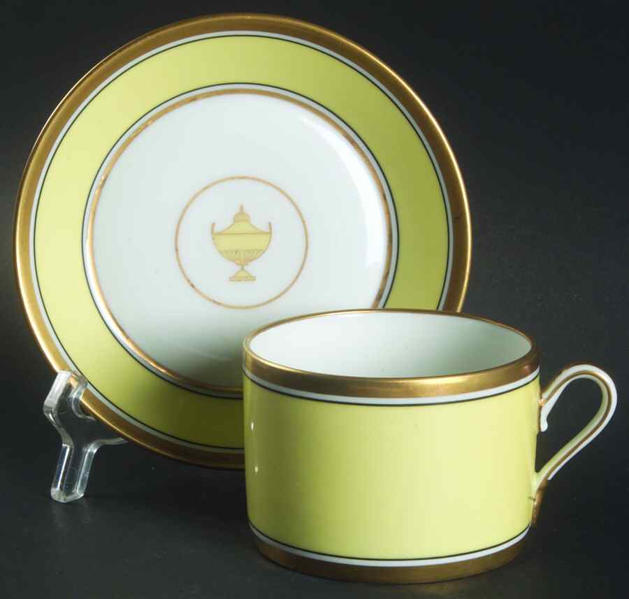 Impero Yellow Flat Cup & Saucer Set by Ginori 1735-1