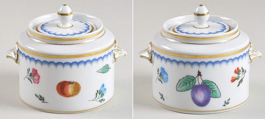 Italian Fruits (Antico Doccia) Mini Sugar Bowl & Lid by Ginori 1735-1
