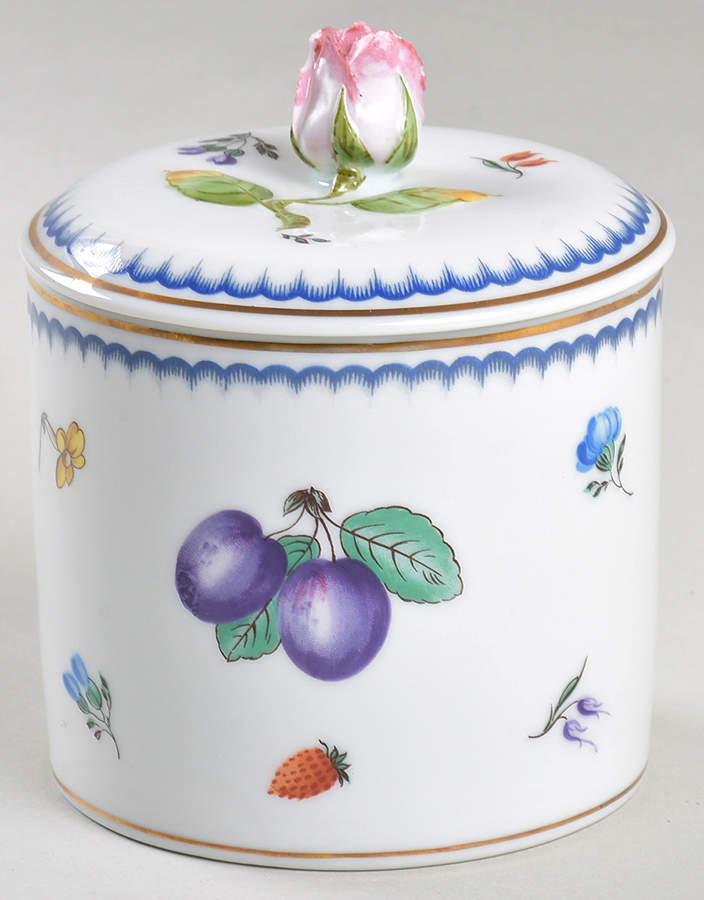Italian Fruits (Antico Doccia) 3" Round Box & Lid by Ginori 1735-1