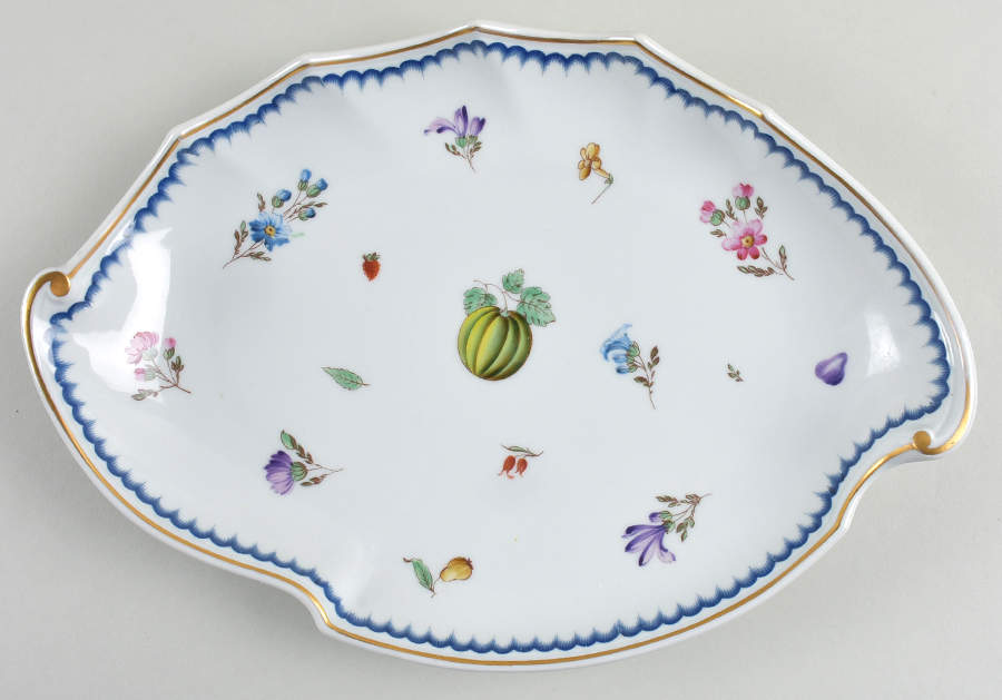 Italian Fruits (Antico Doccia) 12" Oval Flower Bowl by Ginori 1735-1