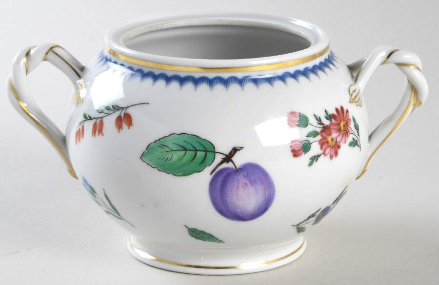 Italian Fruits (Antico Doccia) Sugar Bowl No Lid by Ginori 1735-1
